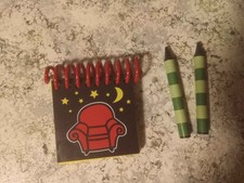 Blue's Clues Steve Nighttime Handy Dandy Notebook replica with two crayons