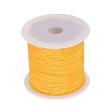 1 Roll Nylon Beading Thread Knotting Cord 0.6mm 50 Yards Satin String, Gold Tone