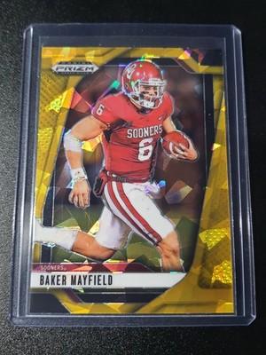 Baker Mayfield - Prizm Draft Picks 2025 - Buccaneers, Oklahoma -Gold Cracked Ice