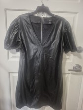 Forever 21 Black Faux Leather Dress  2 x