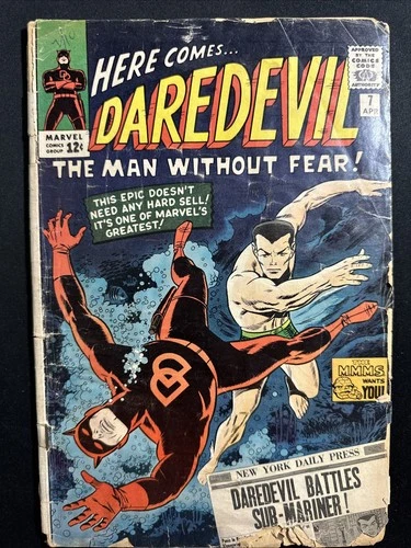 Daredevil #7 1965 Marvel Comics Vintage Silver Age 1st Print Complete Poor *A9