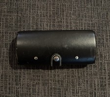 Vintage Black Sunglasses Case Leather With One Button