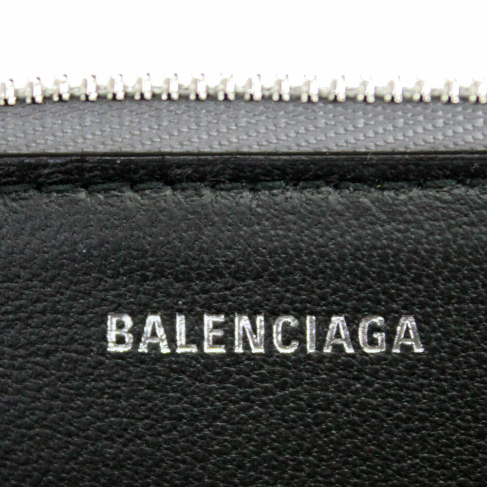 BALENCIAGA / ケース/レザー/BLK/メンズ/551937// BRAND NEW BALENCIAGA SILVER LEATHER ZIP AROUND COIN CASE 551937 | eBay