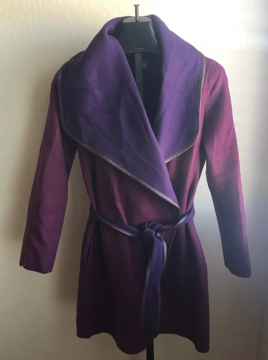 Vince camuto faux fur trim belted wrap clearance coat
