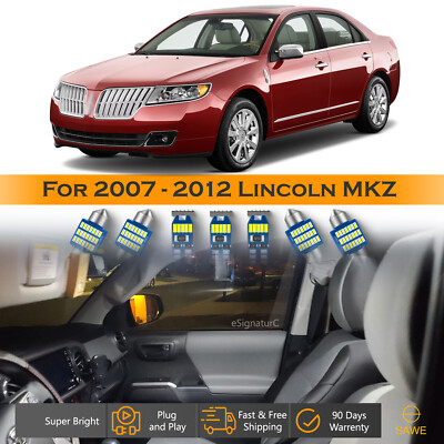 12 x Ultra White LED Lights Interior Package Kit For 2007 - 2012 Lincoln MKZ
