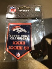 Denver Broncos 3X Super Bowl Champions Banner Magnet. 2x3. Inch. Aminco