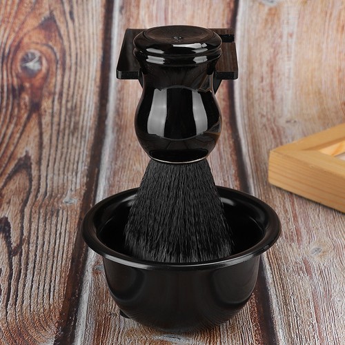 3pcs Beard Shaving Brush Bowl Holder Men Beard Cleaning Face Hair Style Tool Set - Picture 7 of 12