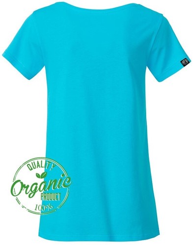 JAN 8007 Damen Bio Baumwolle Basic Girlie T-Shirt Blau Türkis COMPANIEER Frauen - Bild 4 von 6
