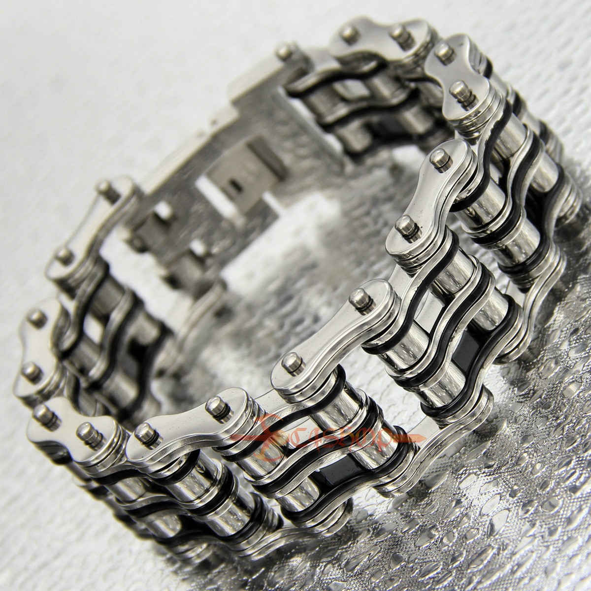 アクセサリー Heavy Wide Small Bike Chain Watch Band Gaborartory Bike Chain Heavy Wide Small Watch Bands