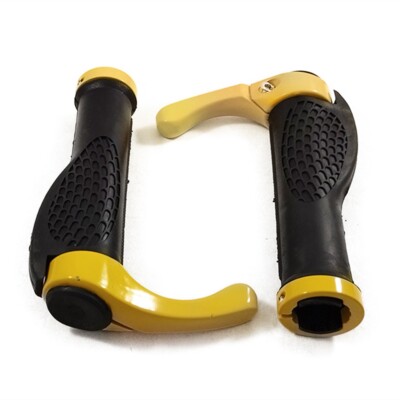 Bike Bicycle Lock on Soft Handlebar Enduro Grips Black Yellow For Commencal