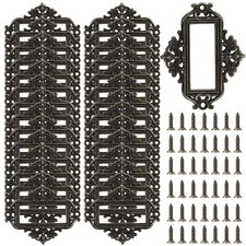 24 Pcs Antique Bronze Lace-Up Library File Drawer Tag for Business Office