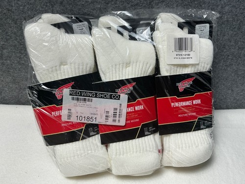 6 Pair Men Red Wing Moisture Wicking Performance Work Medium Crew Socks Sz 12-15 - 第 1/3 張圖片