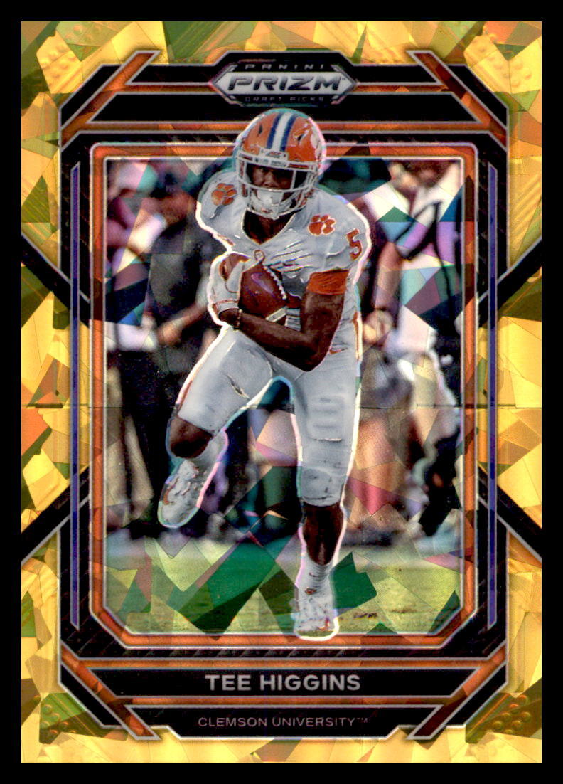 2023 Panini Prizm Draft Picks #91 Tee Higgins Prizms Gold Ice