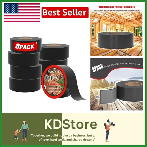 8-Pack 2" x 50' Butyl Joist Tape for Durable Waterproof Deck Protection