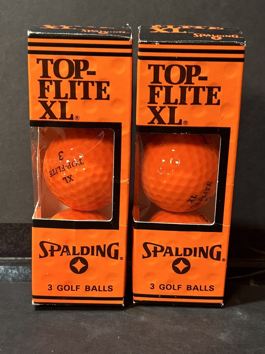 6 Spalding TOP-FLIGHT XL Golf Ball High Trajectory Hi-vis Orange