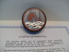 Pavel Francouz Autographed Signed Colorado Nordiques Puck COA Reverse Retro Puck
