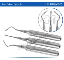 3 Pcs Dental Root Elevators HEIDBRINK Oral Surgery Luxating Root Picker Elevator
