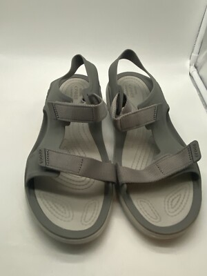 Crocs Strap Women's Size 10 Shoes Gray Slide Comfort Sport