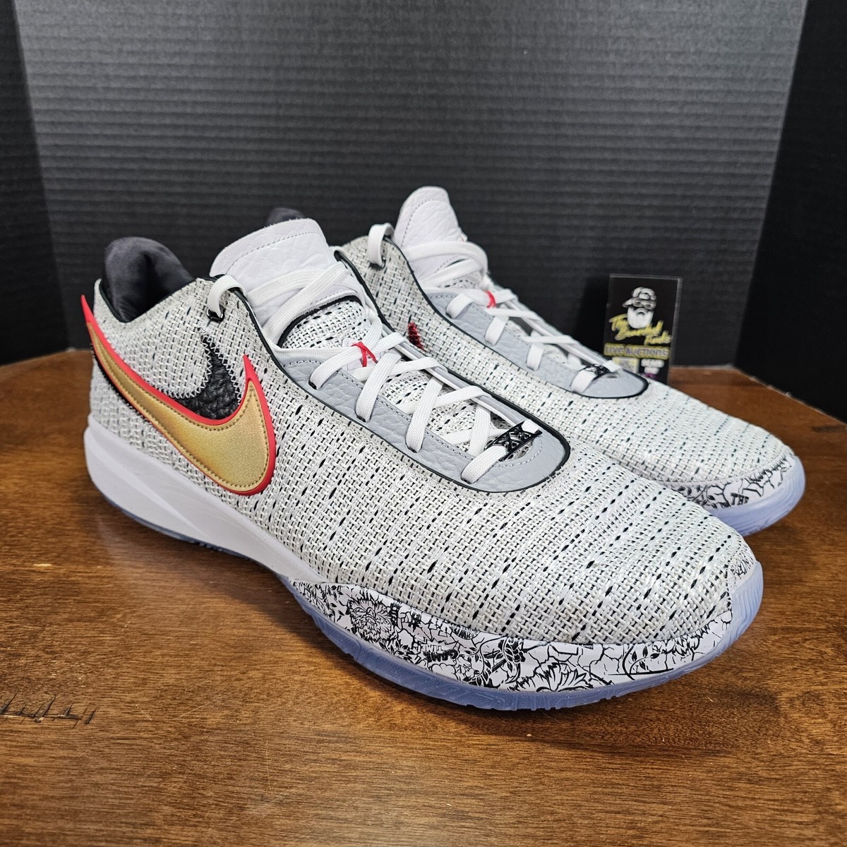 Men's Nike LeBron XX 20 The Debut White Metallic Gold Grey