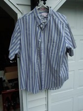 Vintage Mens Campus Striped Short Sleeved Shirt 2XL PreOwned Made in Egypt Used