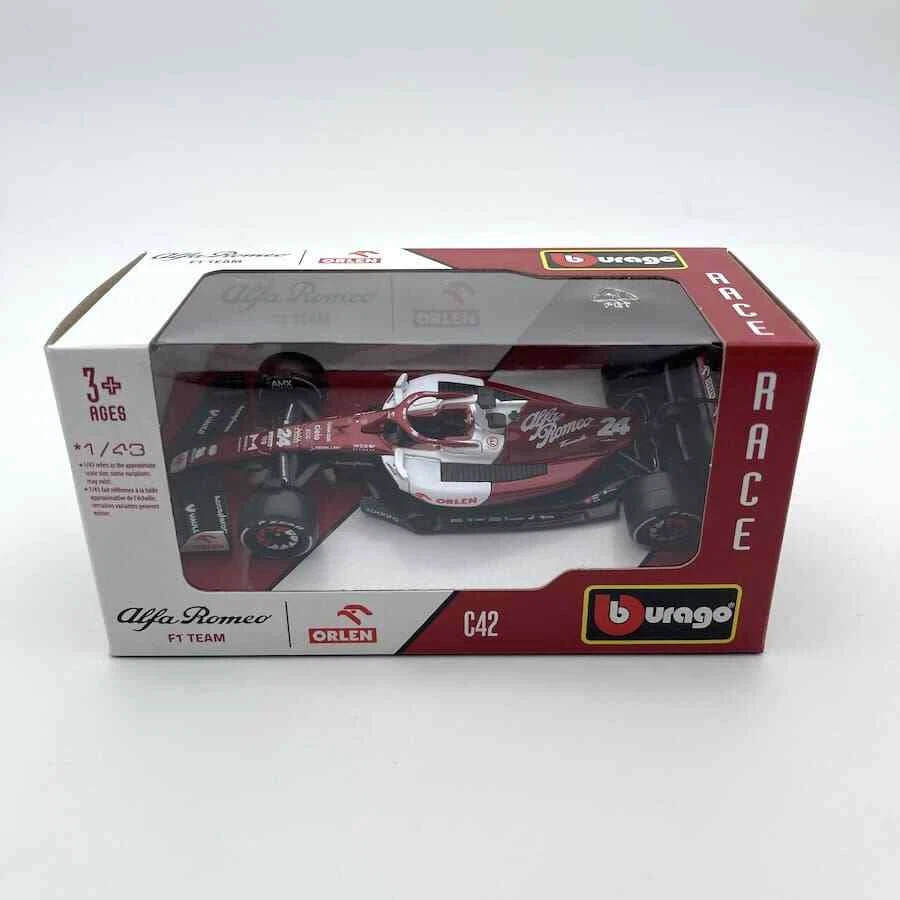 Modellino F1 Bburago Race&Play 1/43 Alfa Romeo C42 F1 2022 Guanyou Zhou - Immagine 2 di 2