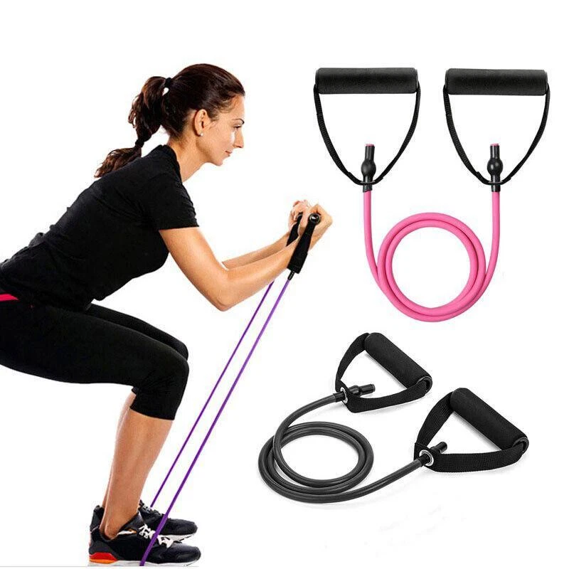 5 Levels Resistance Bands With Handles Yoga Pull Rope Elastic Fitness  Exercise