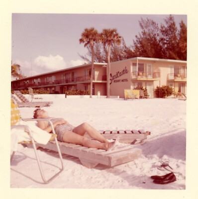 #ad #ad Sandcastle Resort Motel Sarasota Florida Woman Swimsuit VTG Photo 1960s $10.46