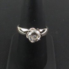 Sterling Silver 925 Ring Solitaire CZ Prong Set Sz 8 SSR30 Vintage