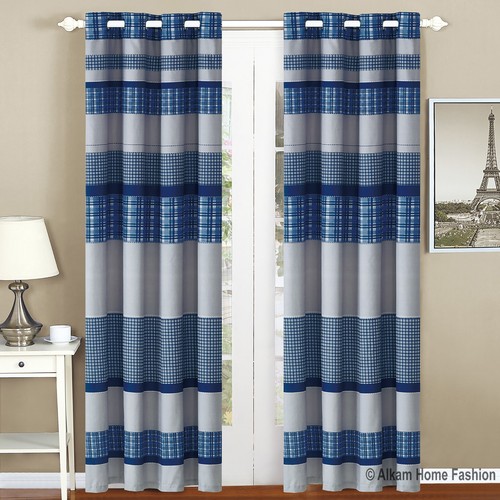 Modern Plaid 3-Piece Bedspread and Pillow Sham Set | Matching Curtains Available - Picture 7 of 7