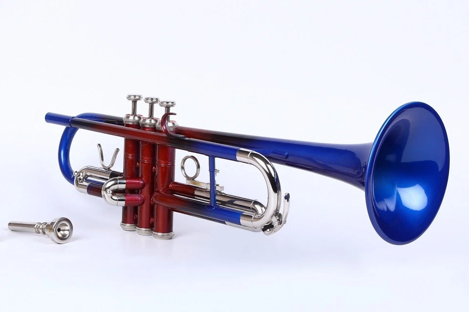 SMART DEAL Brand New Multi Colour Finish Bb flat Trumpet With hard Free Case+M/P - Image 2 of 3