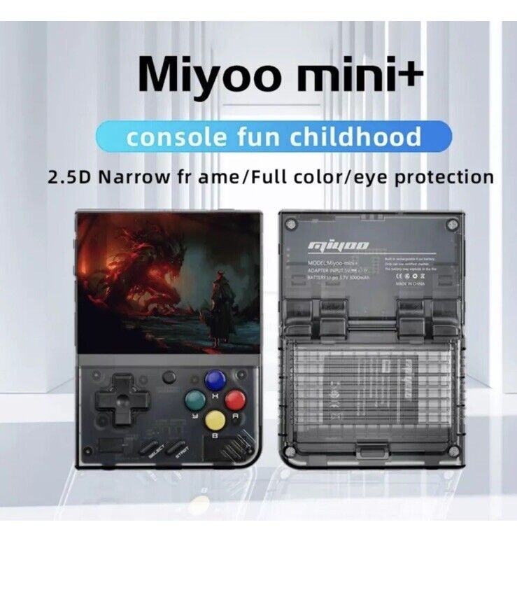 Miyoo Mini Plus Portable Retro handheld Console 128GB OnionOS WiFi  - Black