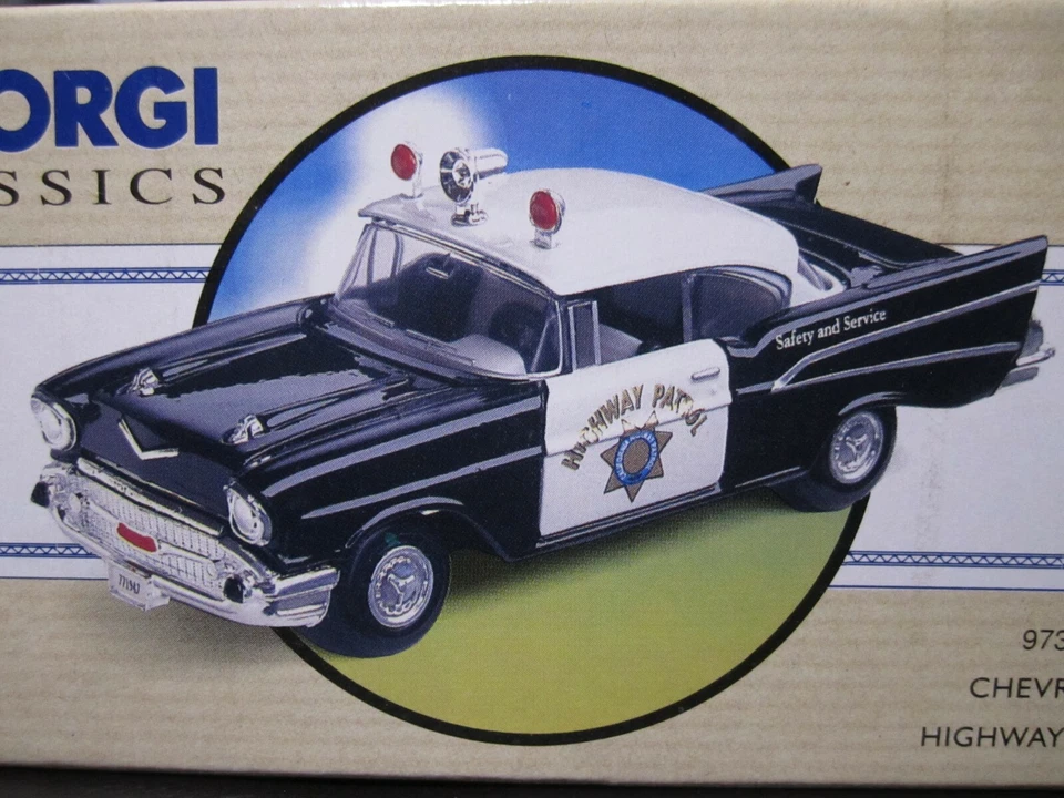 Corgi California Highway Patrol CHP CHiPs 1957 Chevy Police 1:43 RARE - Image 2 of 3