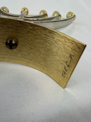 Karshi Menorah 24 Karat Gold and Silver Plated Jerusalem - 6.5"W x 6"H - Picture 10 of 13
