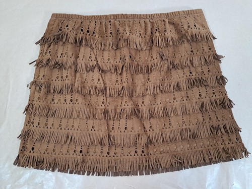 Anthropology CHELSEA & VIOLET Mojave Desert Brown Frill Skirt Western BNWT Large - 第 1/13 張圖片
