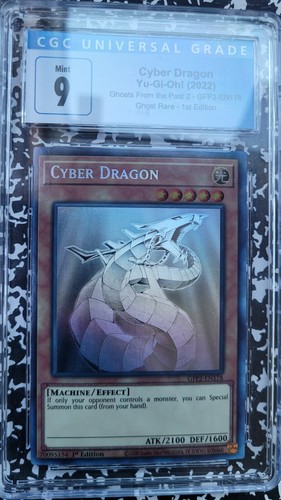 YUGIOH- CYBER DRAGON- GHOST RARE- GFP2- CGC 9-1St EDITION