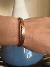 TriColor Copper Magnetic Bracelet 6 Magnet Restore Balance Energy Power Calm Joy