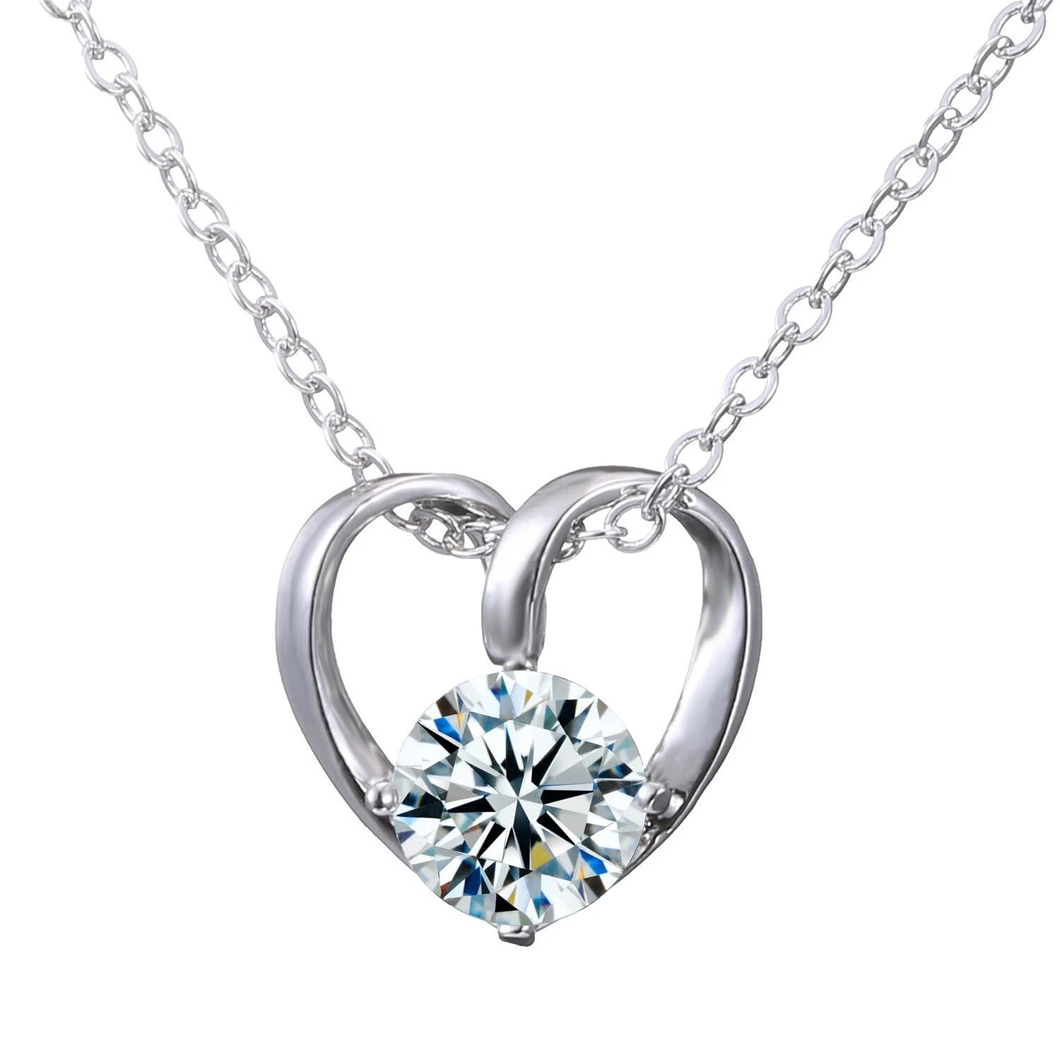 Rhodium Plated Pendant Stone Fashion Necklaces & Pendants