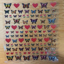 Butterflies  Hearts Sticker Sheet Craft Stickers