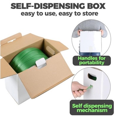 Rust-Resistant Packaging Strapping Roll - 1000ft x 5/8'' Coil