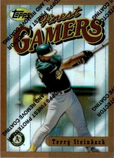 1996 Topps Finest Bronze Refractor Terry Steinbach Oakland Athletics #32