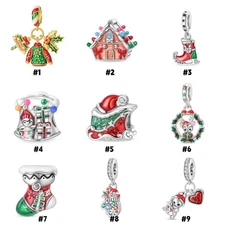 KUNSIR 925 Sterling Silver Charm CZ Christmas Tree Pendant For Women Bracelet