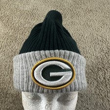 Green Bay Packers Hat Beanie Knit Mens One Size Green Gray NFL Football New Era