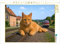 Calvendo Puzzle Line Closure - Giant Cat Lying On The Tracks | 1000 Pieces, Fini