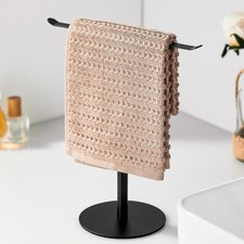 Black Hand Towel Holder Stand   Countertop T-Shaped Stainless Steel Towel Rac...