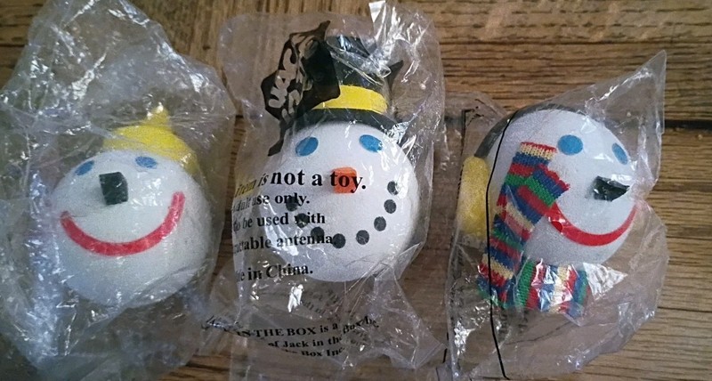 Lot Of 3 Vintage Jack IN The Box Antenna Balls 💥BRAND NEW-NEVER OPENED 💥