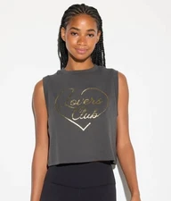 Spiritual Gangster Lovers Crawford Crop Tank Women's Size XL in Ash Gray NWT!