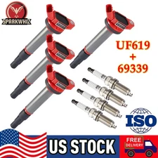 4X High Performance Ignition Coil and Spark Plug For Toyota Corolla Prius UF596