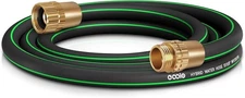 Heavy Duty Garden Hose 6ft, NON-EXPANDABLE Flexible Water Black+Green 