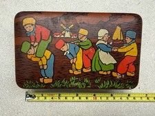 BW&M Ltd Mansfield Vintage 1930s Biscuit Tin Depicting Dutch Children Playing 
