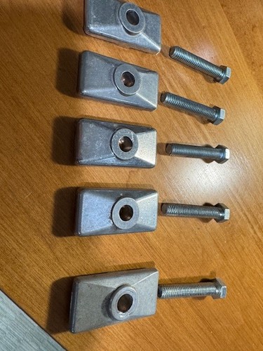 FIVE VINTAGE OLD SCHOOL Bicycle Kickstand Silver Alloy Top Plate Only W/ BOLTS - Picture 8 of 9